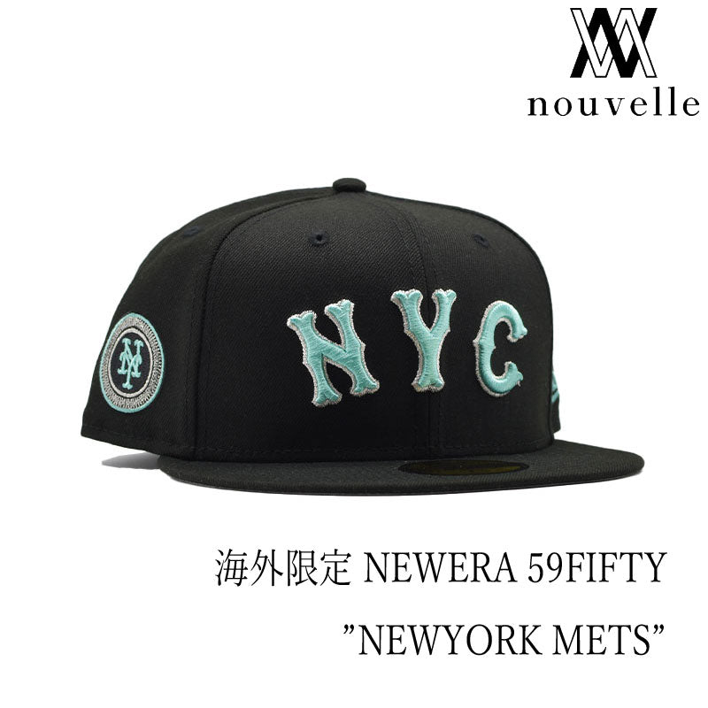 海外限定 NEW ERA 59FIFTY ” NEWYORK METS BLACK TIFFANY BLUE