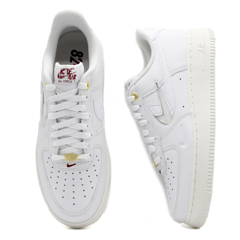 Air force 1 07 w outlet white red  and  gold