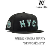 海外限定 NEW ERA 59FIFTY ” NEWYORK METS  BLACK TIFFANY BLUE ”