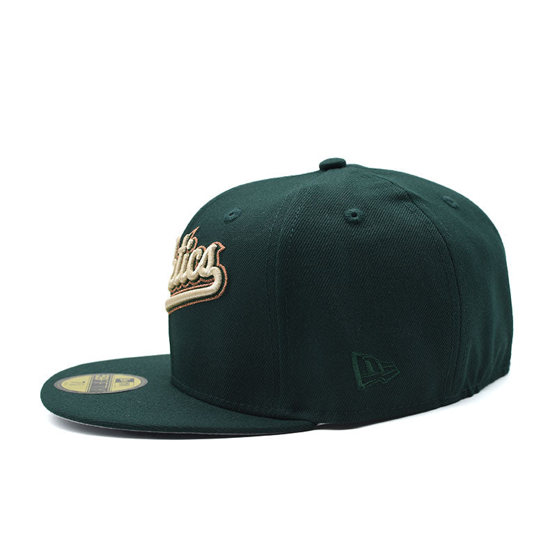 海外限定 NEW ERA OAKLAND ATHLETICS RICKEY HENDERSON FIELD DARK GREEN COPPER 59FIFTY FITTED CAP