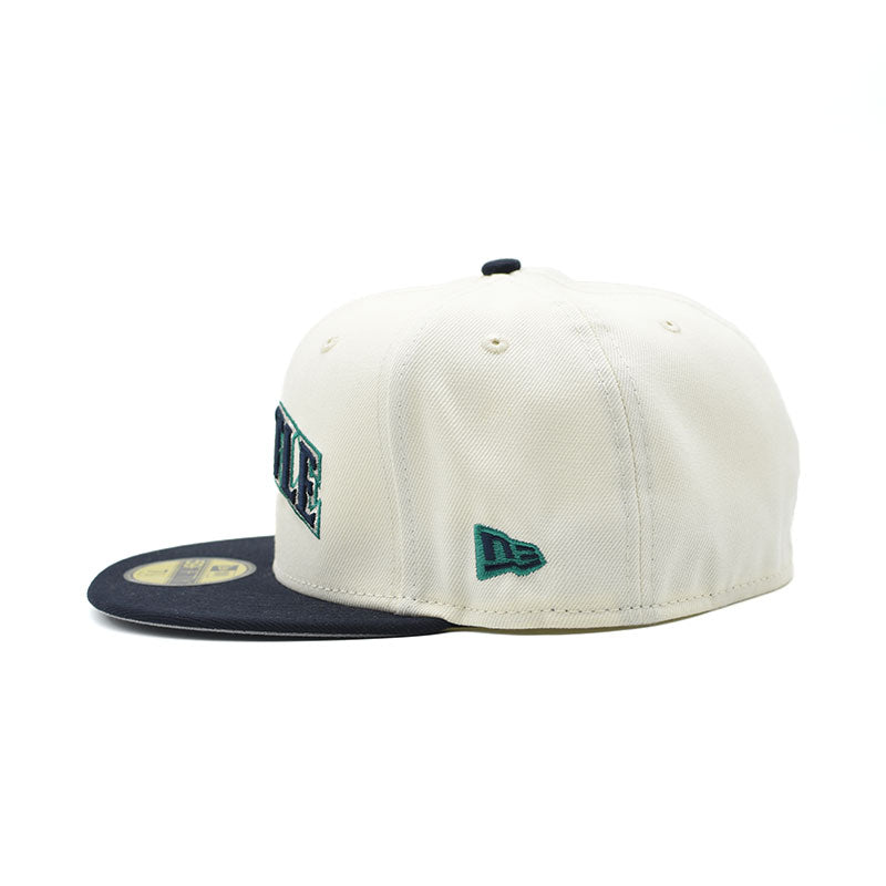 海外限定 NEW ERA SEATTLE MARINERS KINGDOME LEGENDS CREAM SCRIPT FITTED HAT