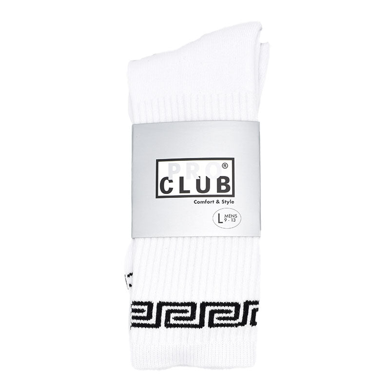 PRO CLUB PC LINK CREW SOCKS WHITE / BLACK