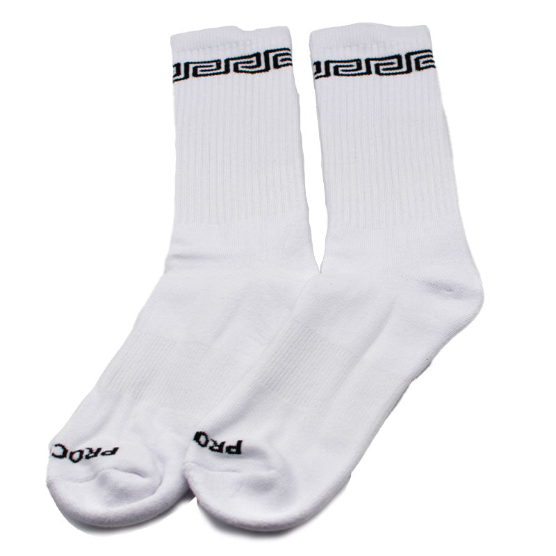 PRO CLUB PC LINK CREW SOCKS WHITE / BLACK