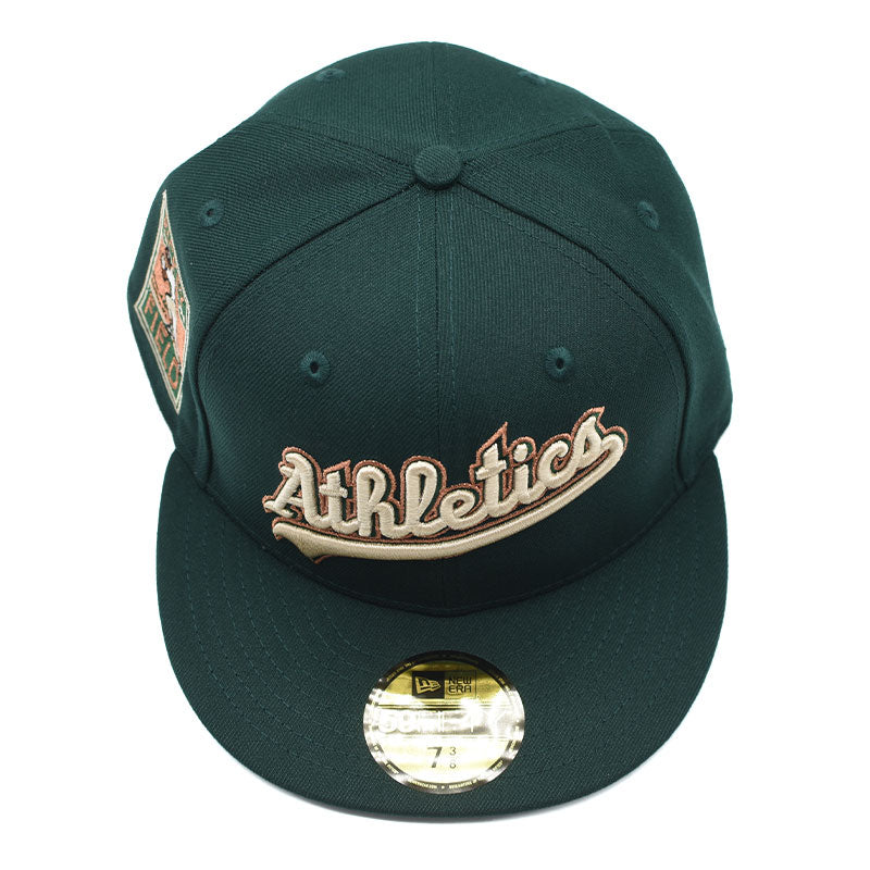 海外限定 NEW ERA OAKLAND ATHLETICS RICKEY HENDERSON FIELD DARK GREEN COPPER 59FIFTY FITTED CAP