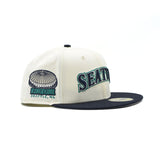 海外限定 NEW ERA SEATTLE MARINERS KINGDOME LEGENDS CREAM SCRIPT FITTED HAT