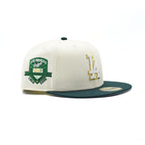 海外限定 NEW ERA LOS ANGELES DODGERS 50TH ANNIVERSARY CHROME GOLD TWO TONE EDITION 59FIFTY FITTED GORRA