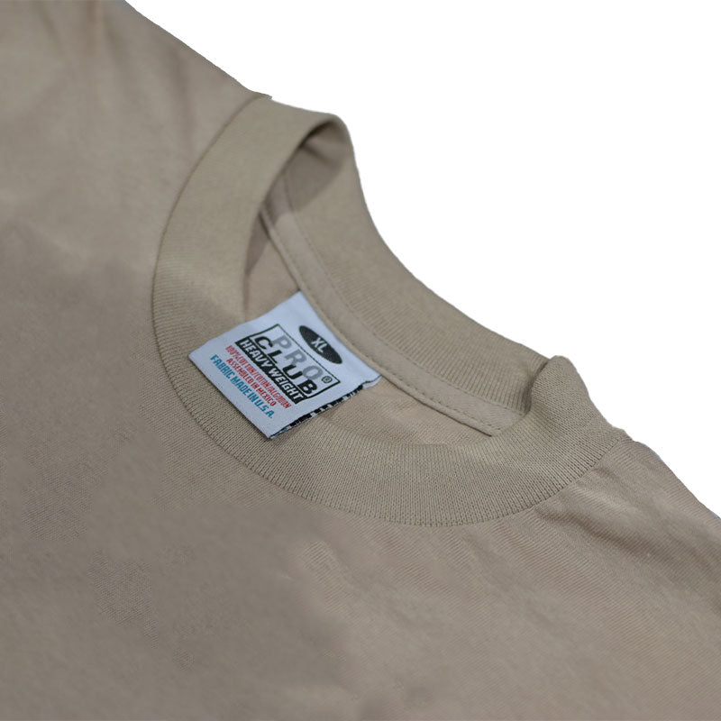PRO CLUB HEAVYWEIGHT CREW NECK S/S TEE KHAKI