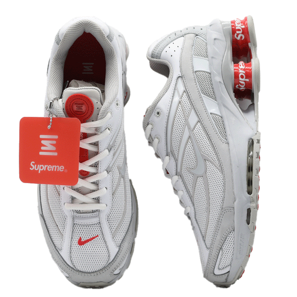 SUPREME × NIKE SHOX RIDE 2 "WHITE/GREY FOG-FLAT PLATINUM"  DN1615-100