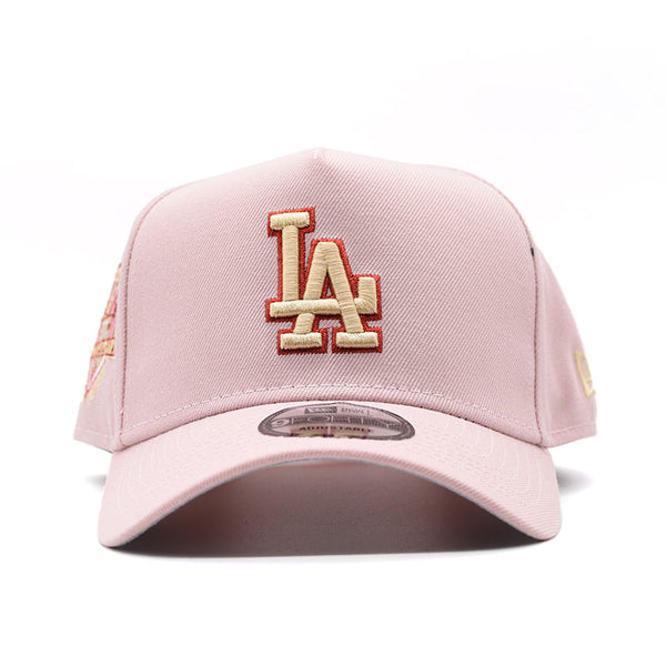 海外限定 NEW ERA LOS ANGELES DODGERS 50TH ANNIVERSARY PINK ROUGE 9FORTY A FRAME SNAPBACK CAP