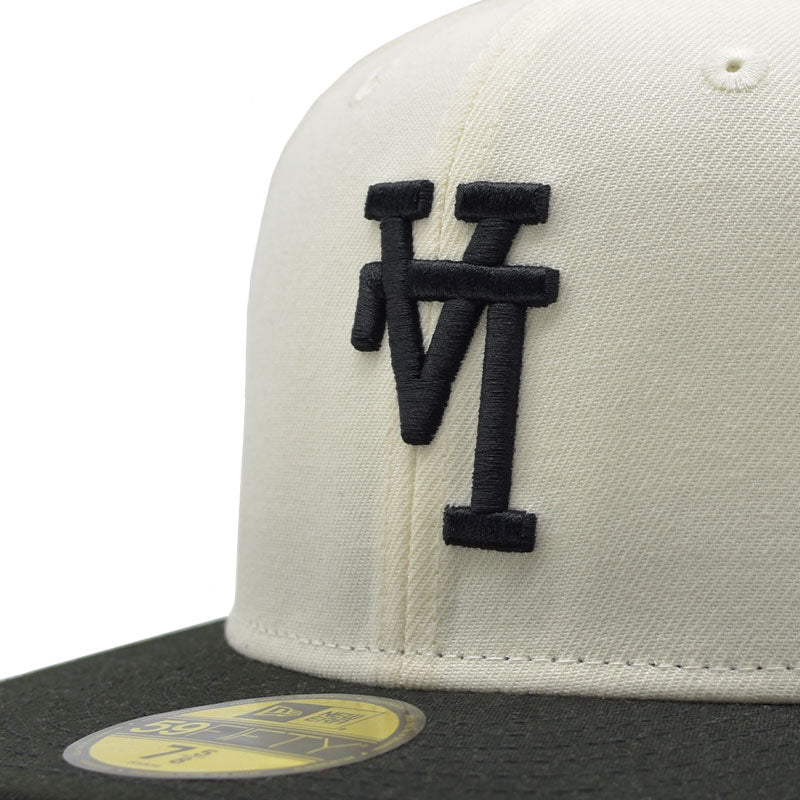 海外限定 NEW ERA 59FIFTY ” LOS ANGELES DODGERS WHITE BLACK ” UPSIDE DOWN LOGO