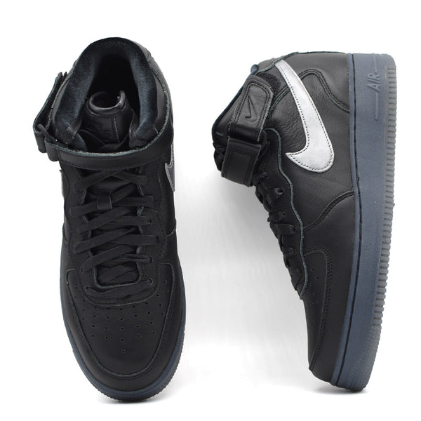 海外限定 NIKE AIR FORCE 1 MID PREMIUM “Black Leather Silver”  DX3061-001